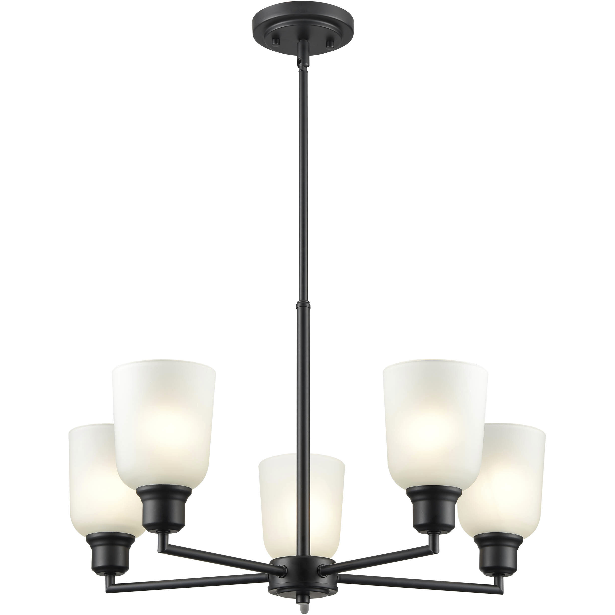 Amberle 5 Light 24 inch Matte Black Chandelier Ceiling Light